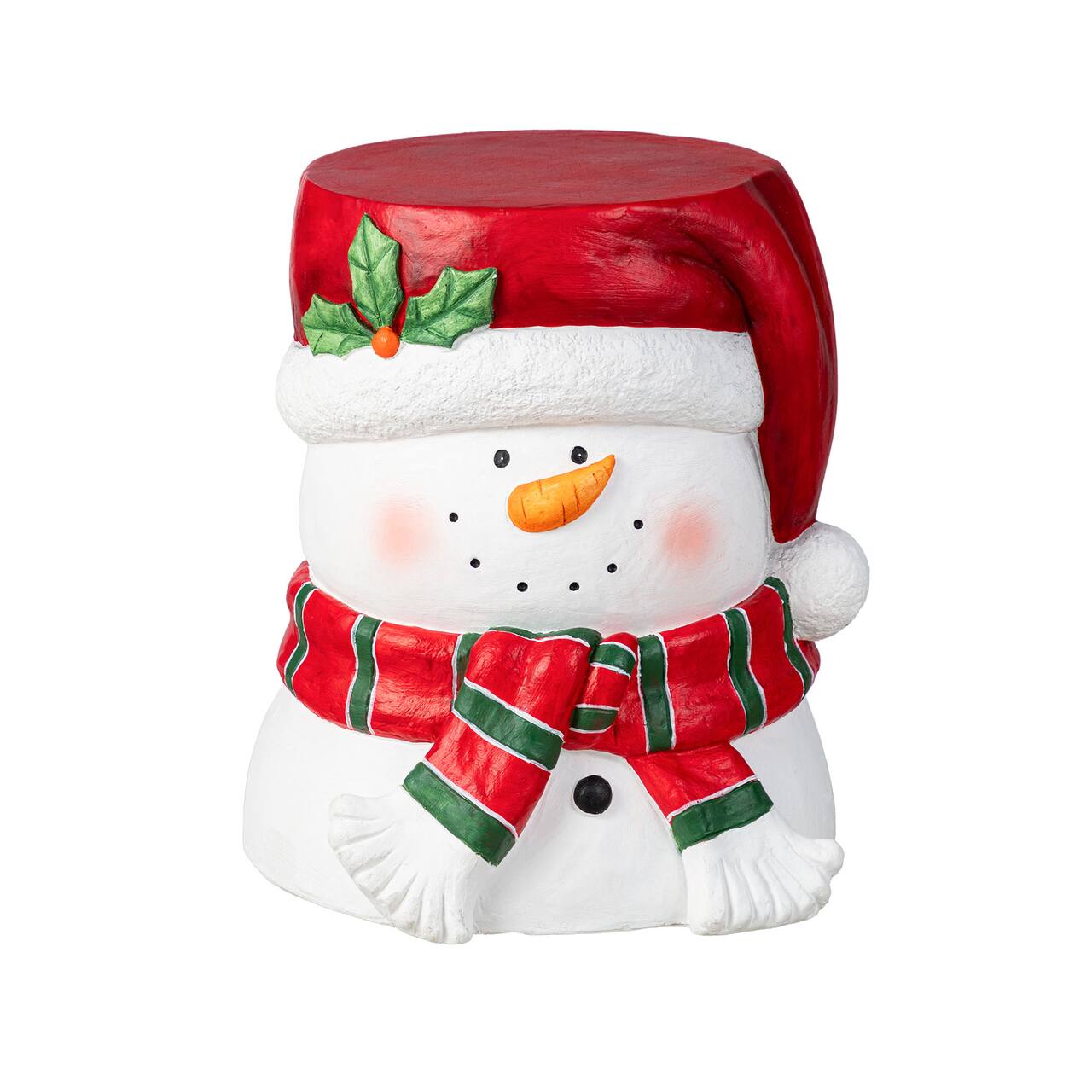 Glitzhome® 14.25"H Christmas MGO Snowman Stool or Accent Table